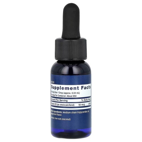 Life Extension, Жидкий витамин D3, мята, 50 мкг (2000 МЕ), 29,57 мл (1 жидк. Унция)